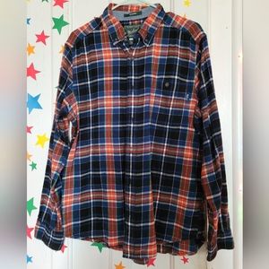Woolrich Men's Blue And Orange Large Flannel